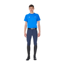 T-shirt uomo Equestro x FISE taglio slim maniche corte Blu di Savoia