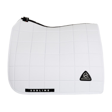 Sottosella da dressage Acavallo Sublime in tessuto tecnico a quadri Bianco