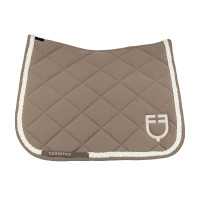 Sottosella da dressage Equestro con cordoncino intrecciato Bianco antico / marrone