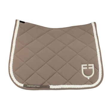 Sottosella da dressage Equestro con cordoncino intrecciato Noce / bianco antico Marrone