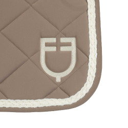 Sottosella da dressage Equestro con cordoncino intrecciato Noce / bianco antico Marrone