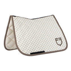 Sottosella da dressage Equestro con monogramma stampato Bianco antico / noce