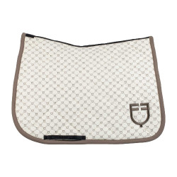 Sottosella da dressage Equestro con monogramma stampato Bianco antico / noce
