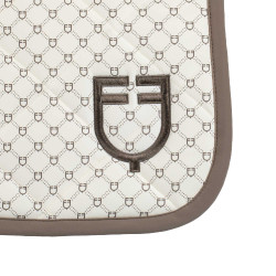 Sottosella da dressage Equestro con monogramma stampato Bianco antico / noce