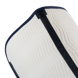 Sottosella da dressage Equestro trapuntato Wave in tessuto tecnico Bianco antico / blu navy blazer