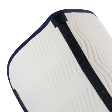 Sottosella da dressage Equestro trapuntato Wave in tessuto tecnico Bianco antico / blu navy blazer