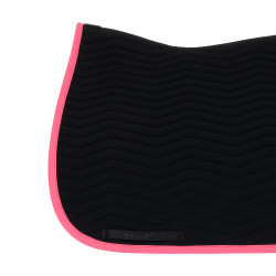 Sottosella da dressage Equestro trapuntato Wave in tessuto tecnico Nero / caprifoglio