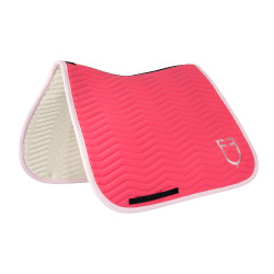 Sottosella da dressage Equestro trapuntato Wave in tessuto tecnico Caprifoglio / ballerina Rosa