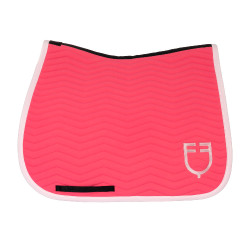 Sottosella da dressage Equestro trapuntato Wave in tessuto tecnico Caprifoglio / ballerina Rosa
