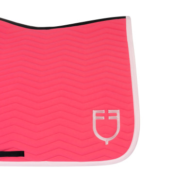Sottosella da dressage Equestro trapuntato Wave in tessuto tecnico Caprifoglio / ballerina Rosa