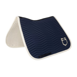 Sottosella da dressage Equestro trapuntato Wave in tessuto tecnico Blazer marin / bianco antico Blu marino