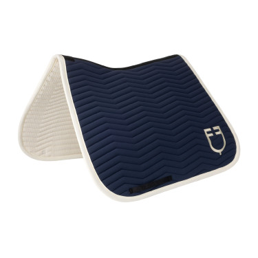 Sottosella da dressage Equestro trapuntato Wave in tessuto tecnico Blazer marin / bianco antico Blu marino