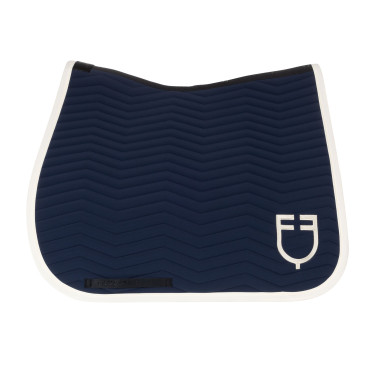 Sottosella da dressage Equestro trapuntato Wave in tessuto tecnico Blazer marin / bianco antico Blu marino