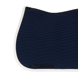 Sottosella da dressage Equestro trapuntato Wave in tessuto tecnico Blazer marin / bianco antico Blu marino