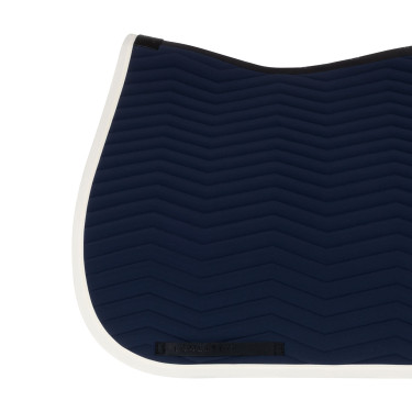 Sottosella da dressage Equestro trapuntato Wave in tessuto tecnico Blazer marin / bianco antico Blu marino