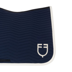 Sottosella da dressage Equestro trapuntato Wave in tessuto tecnico Blazer marin / bianco antico Blu marino