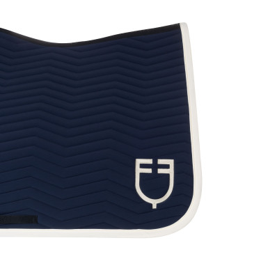 Sottosella da dressage Equestro trapuntato Wave in tessuto tecnico Blazer marin / bianco antico Blu marino