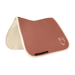 Sottosella da dressage Equestro trapuntato Wave in tessuto tecnico Redwood / bianco antico Rosso