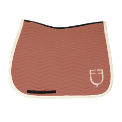 Sottosella da dressage Equestro trapuntato Wave in tessuto tecnico Redwood / bianco antico Rosso