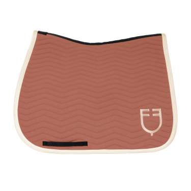 Sottosella da dressage Equestro trapuntato Wave in tessuto tecnico Redwood / bianco antico Rosso