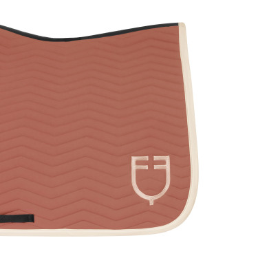 Sottosella da dressage Equestro trapuntato Wave in tessuto tecnico Redwood / bianco antico Rosso