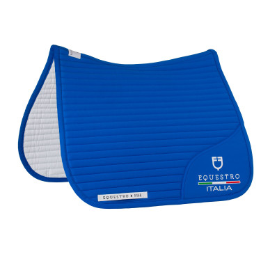 Sottosella da dressage Equestro x FISE con logo ricamato Blu di Savoia