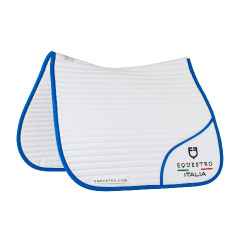 Sottosella da dressage Equestro x FISE con logo ricamato Bianco / blu di Savoia