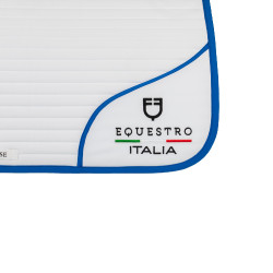 Sottosella da dressage Equestro x FISE con logo ricamato Bianco / blu di Savoia