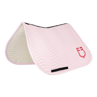 Sottosella da salto Equestro trapuntato Wave in tessuto tecnico Bianco antico / blu navy blazer