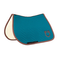 Sottosella da salto Equestro trapuntato Wave in tessuto tecnico Cordone blu / marrone