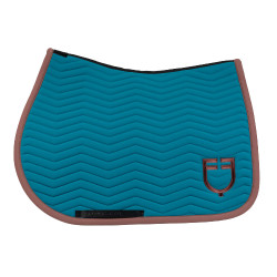 Sottosella da salto Equestro trapuntato Wave in tessuto tecnico Cordone blu / marrone