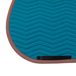 Sottosella da salto Equestro trapuntato Wave in tessuto tecnico Cordone blu / marrone