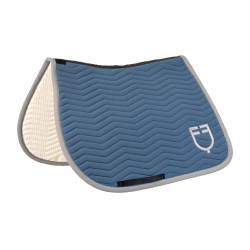 Sottosella da salto Equestro trapuntato Wave in tessuto tecnico Mare di Bering / grigio ghiacciato Blu