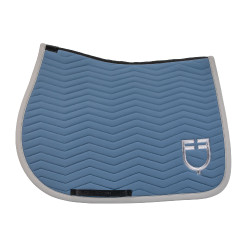 Sottosella da salto Equestro trapuntato Wave in tessuto tecnico Mare di Bering / grigio ghiacciato Blu