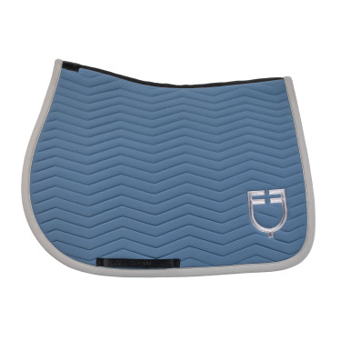Sottosella da salto Equestro trapuntato Wave in tessuto tecnico Mare di Bering / grigio ghiacciato Blu