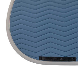 Sottosella da salto Equestro trapuntato Wave in tessuto tecnico Mare di Bering / grigio ghiacciato Blu
