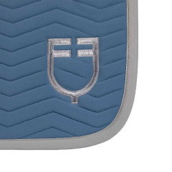 Sottosella da salto Equestro trapuntato Wave in tessuto tecnico Mare di Bering / grigio ghiacciato Blu