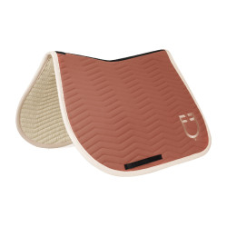 Sottosella da salto Equestro trapuntato Wave in tessuto tecnico Redwood / bianco antico Rosso