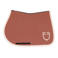 Sottosella da salto Equestro trapuntato Wave in tessuto tecnico Redwood / bianco antico Rosso