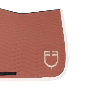 Sottosella da salto Equestro trapuntato Wave in tessuto tecnico Redwood / bianco antico Rosso