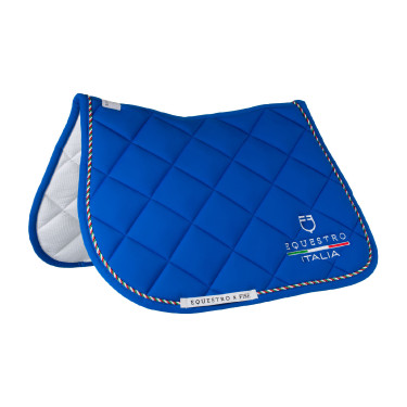 Sottosella da salto Equestro x FISE con bordino con bandiera italiana Blu di Savoia
