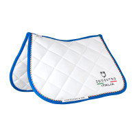 Sottosella da salto Equestro x FISE con bordino con bandiera italiana Bianco / blu di Savoia