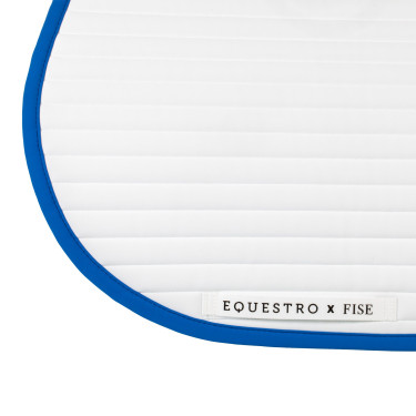 Sottosella da salto Equestro x FISE con logo ricamato Bianco / blu di Savoia