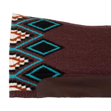 Tappeto western Pool’s ergonomico contoured in lana Bordeaux / turchese