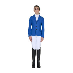 Giacca da concorso bambino Equestro taglio slim tre bottoni Quarzo blu