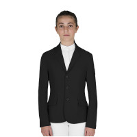 Giacca da concorso bambino Equestro taglio slim tre bottoni Nero