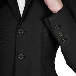 Giacca da concorso bambino Equestro taglio slim tre bottoni Nero