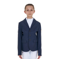 Giacca da concorso unisex per bambini Equestro x FISE tre bottoni Blazer marine Blu marino