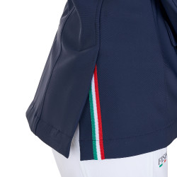 Giacca da concorso unisex per bambini Equestro x FISE tre bottoni Blazer marine Blu marino