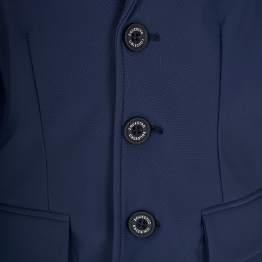 Giacca da concorso unisex per bambini Equestro x FISE tre bottoni Blazer marine Blu marino
